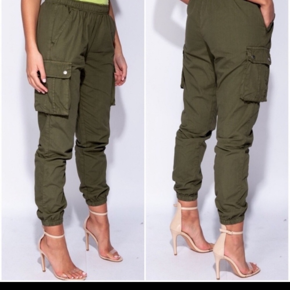 Olive Green Cargo Pants - Picture 5 of 5